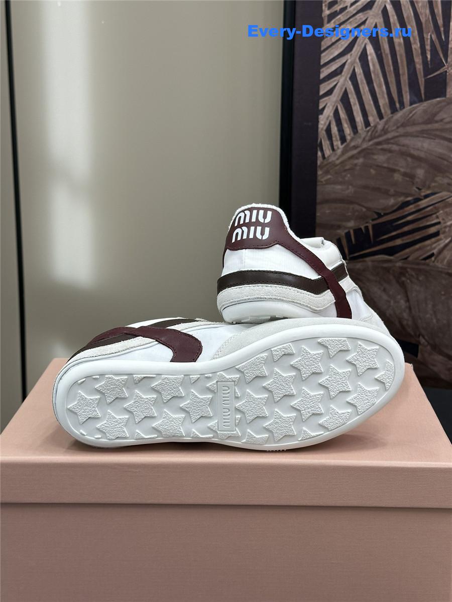 Miu Miu Lace-Up White Low-Top Sneakers