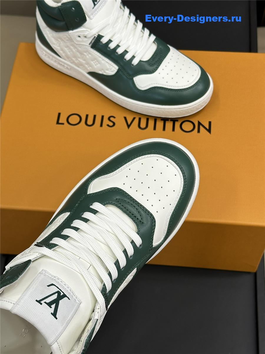 l0vis Vvtt0n lv white green stadium high-top sneaker