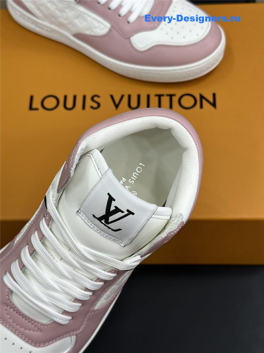 l0vis Vvtt0n lv white pink stadium high-top sneaker