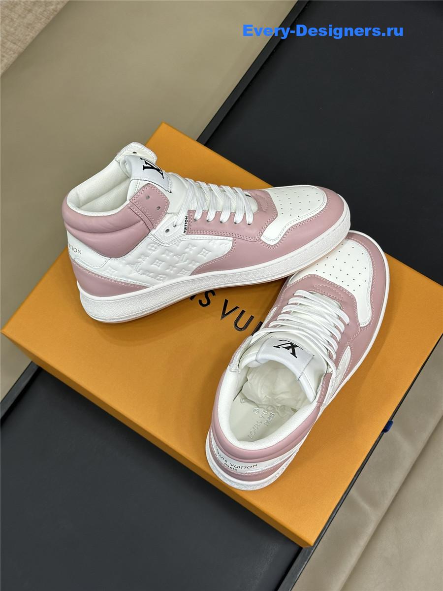 l0vis Vvtt0n lv white pink stadium high-top sneaker