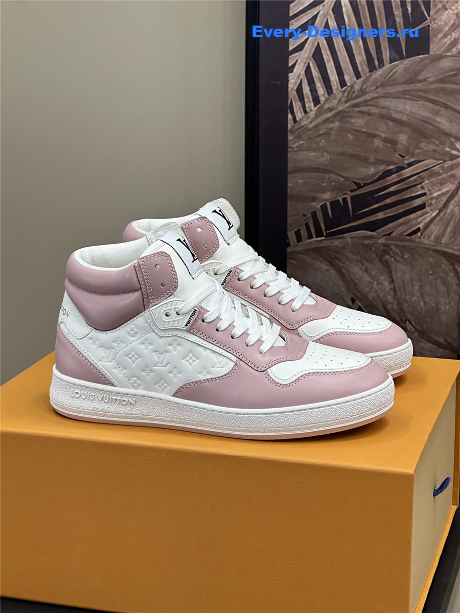 l0vis Vvtt0n lv white pink stadium high-top sneaker