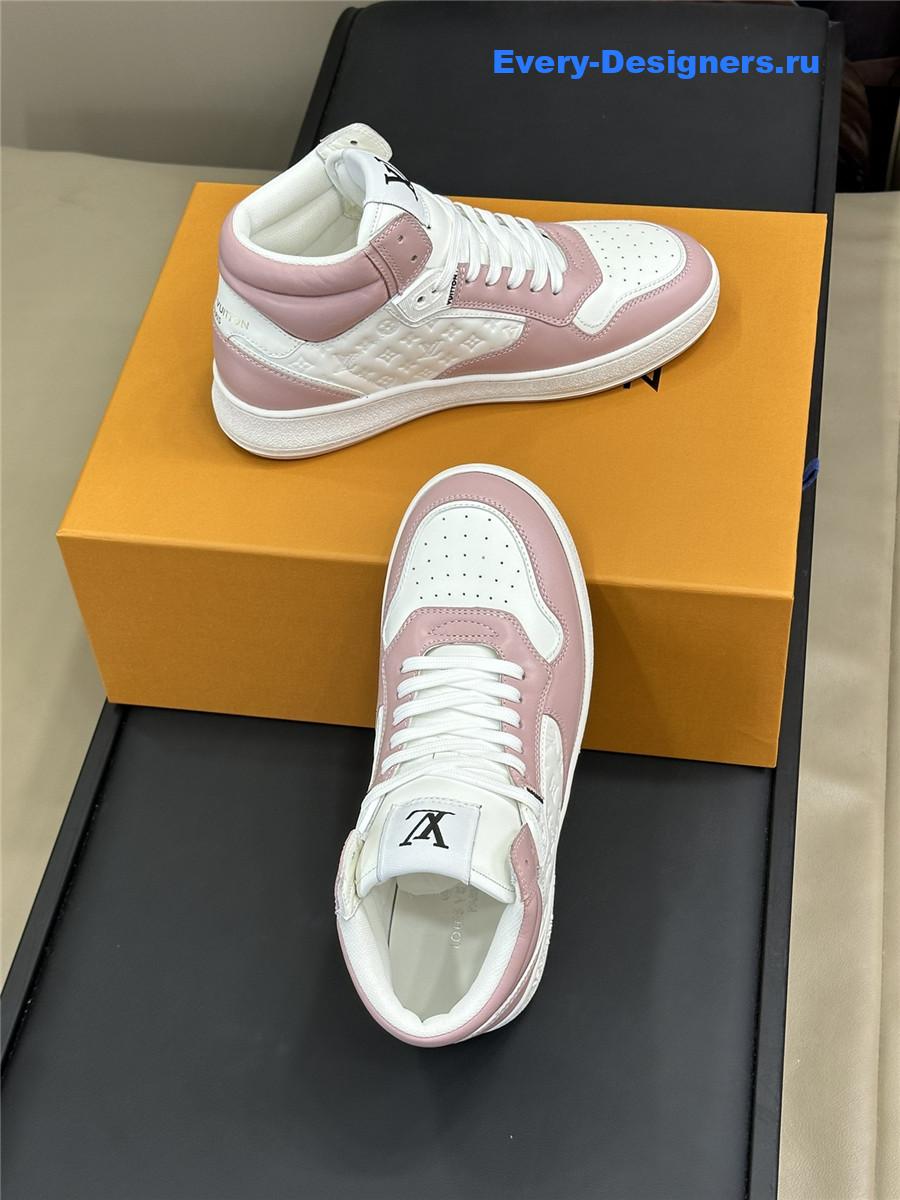 l0vis Vvtt0n lv white pink stadium high-top sneaker