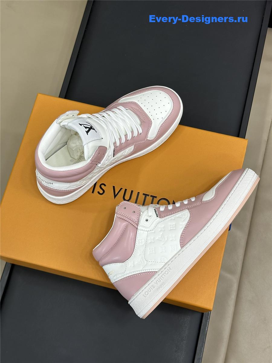 l0vis Vvtt0n lv white pink stadium high-top sneaker