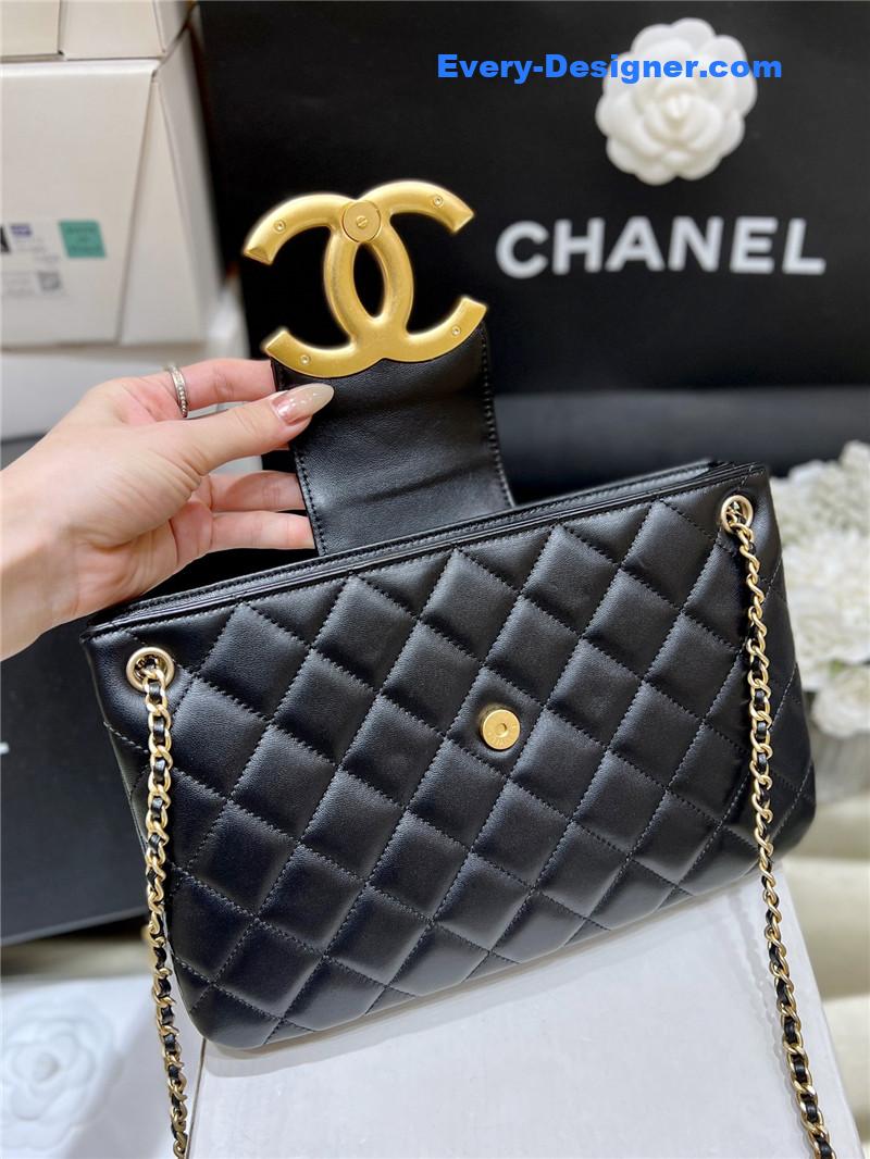 Ch**el logo retro tote shopping bag