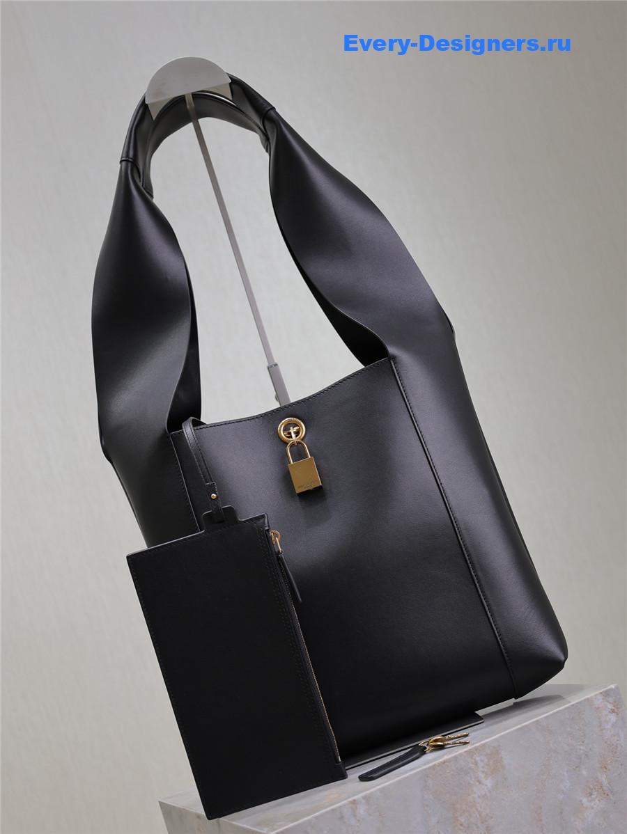 Sa1nt Lau*nt tanger black leather hobo bag