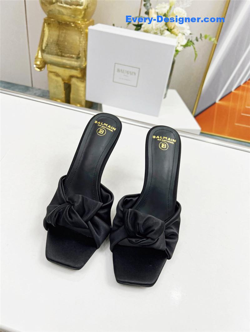 Balmain new catwalk original silk high-heeled slippers