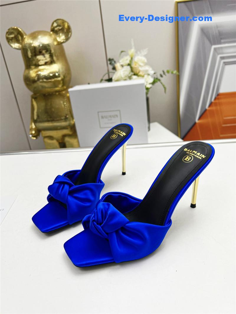 Balmain new catwalk original silk high-heeled slippers