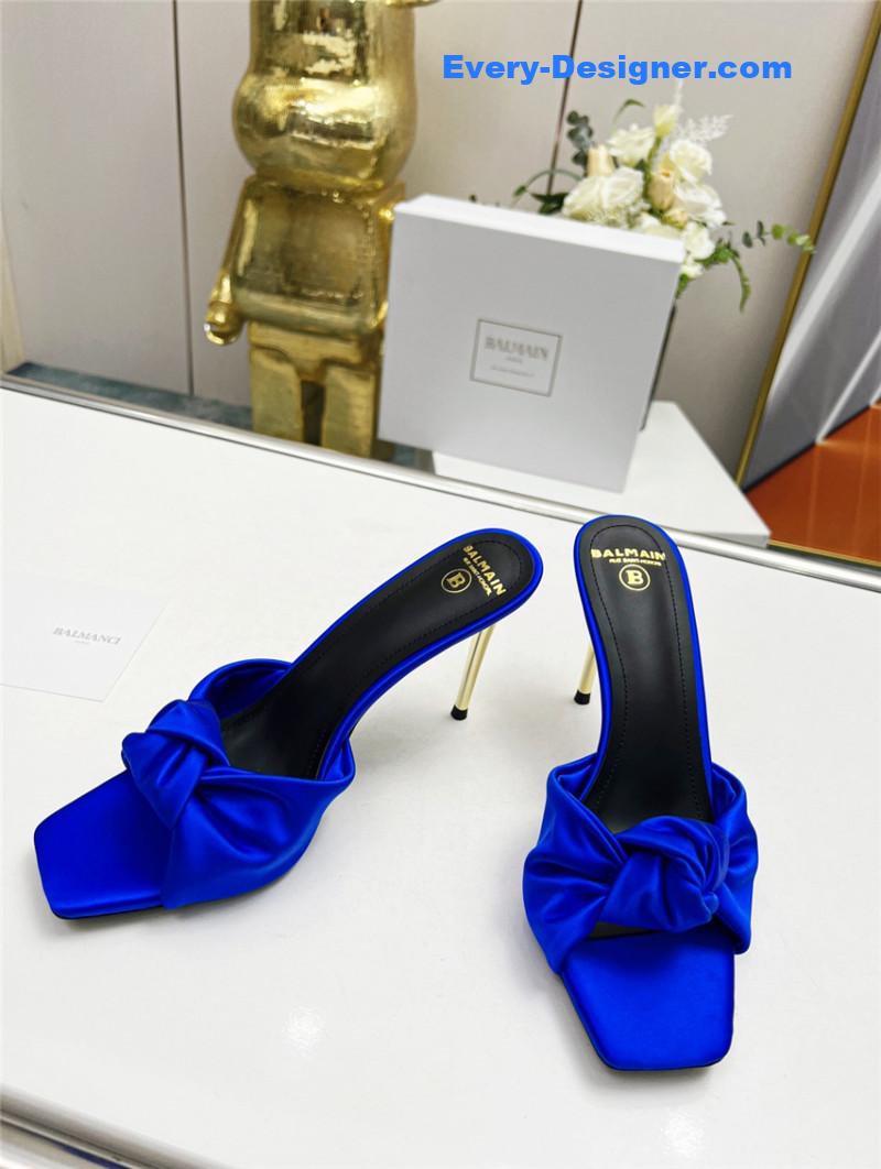 Balmain new catwalk original silk high-heeled slippers