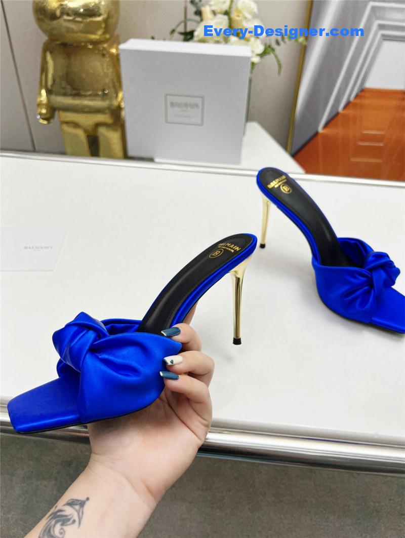 Balmain new catwalk original silk high-heeled slippers