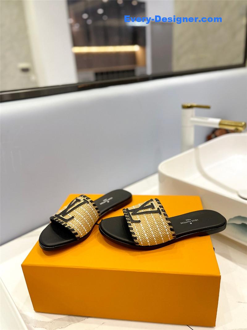 l0vis Vvtt0n lv logo flat slippers
