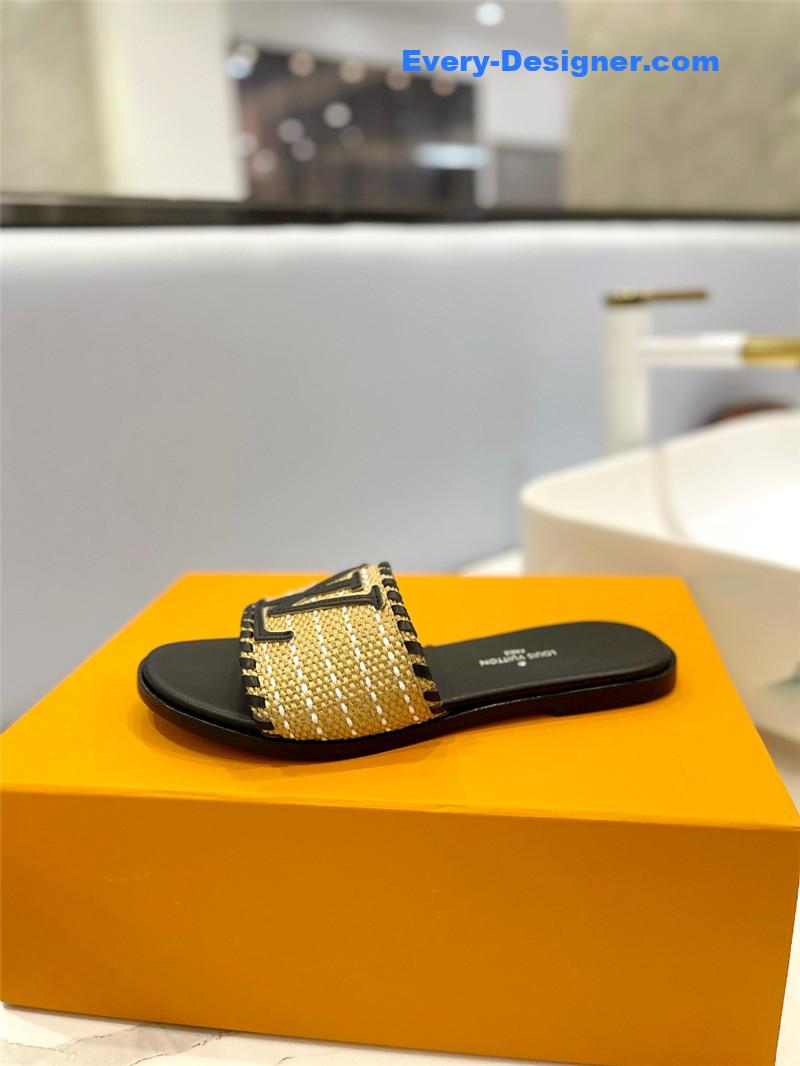 l0vis Vvtt0n lv logo flat slippers