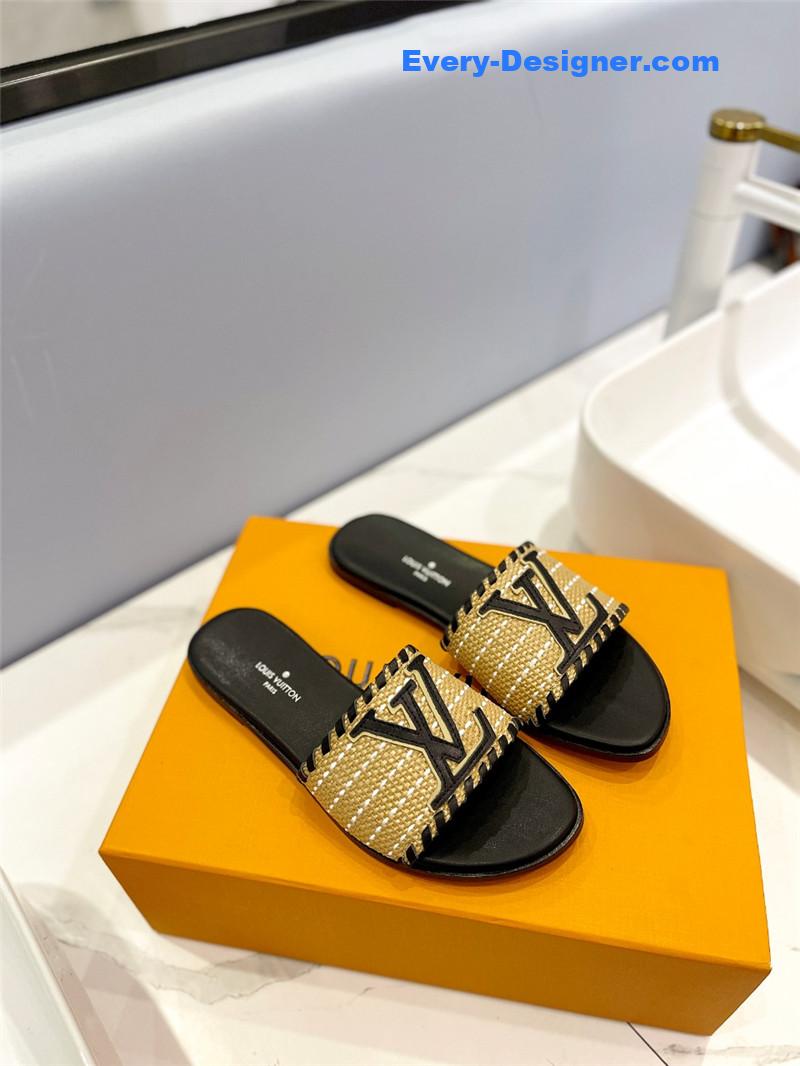 l0vis Vvtt0n lv logo flat slippers