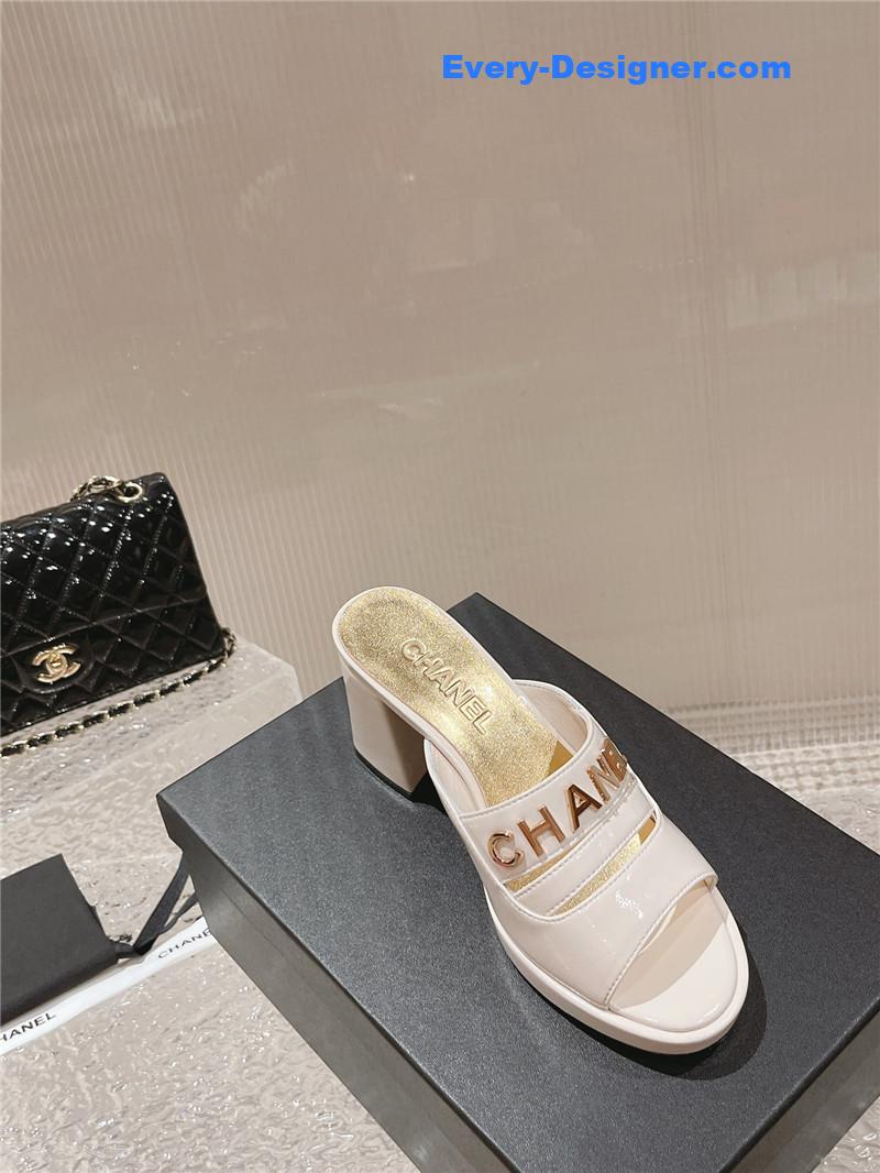 CC platform high heel slippers