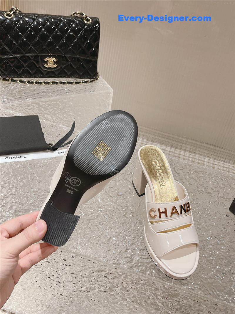 CC platform high heel slippers