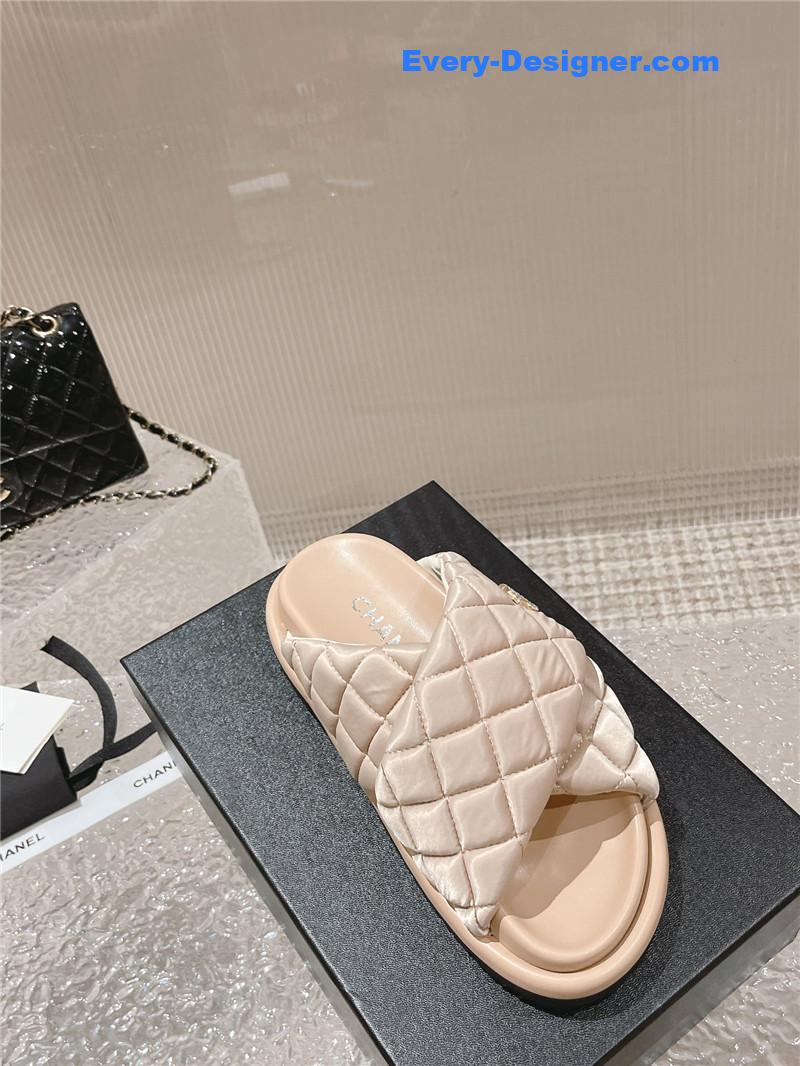 CC Lingge Velcro Thick Bottom Bread Lazy Slippers