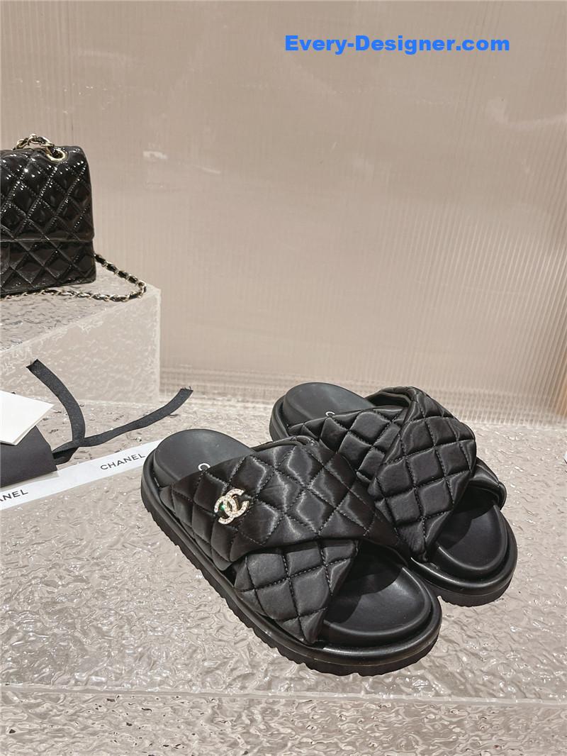 CC Lingge Velcro Thick Bottom Bread Lazy Slippers