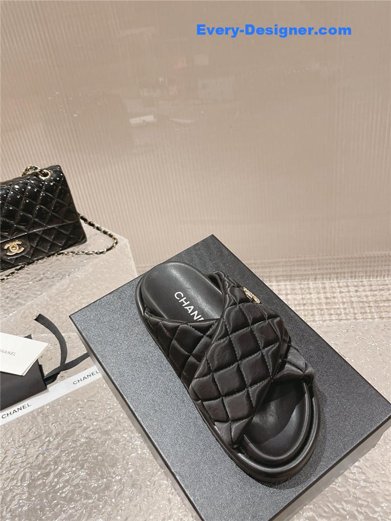 CC Lingge Velcro Thick Bottom Bread Lazy Slippers