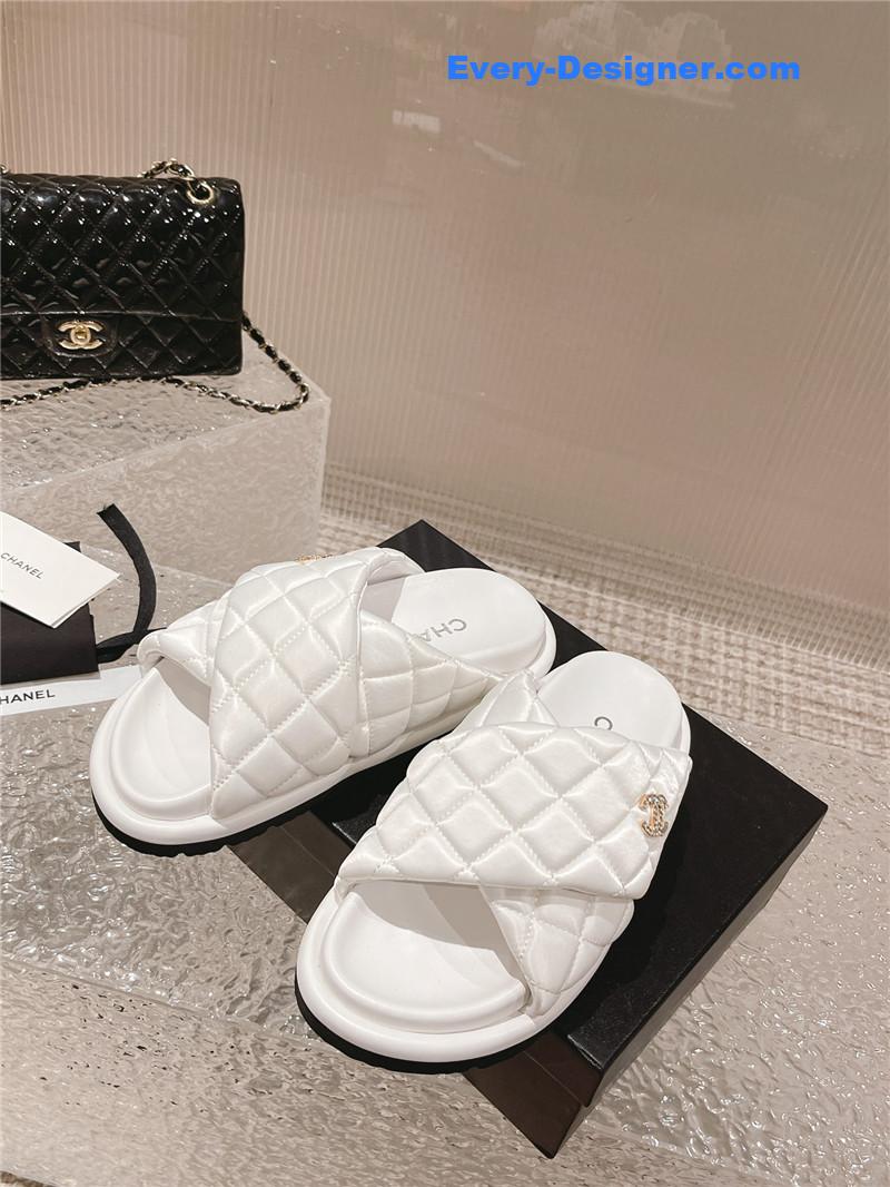 CC Lingge Velcro Thick Bottom Bread Lazy Slippers