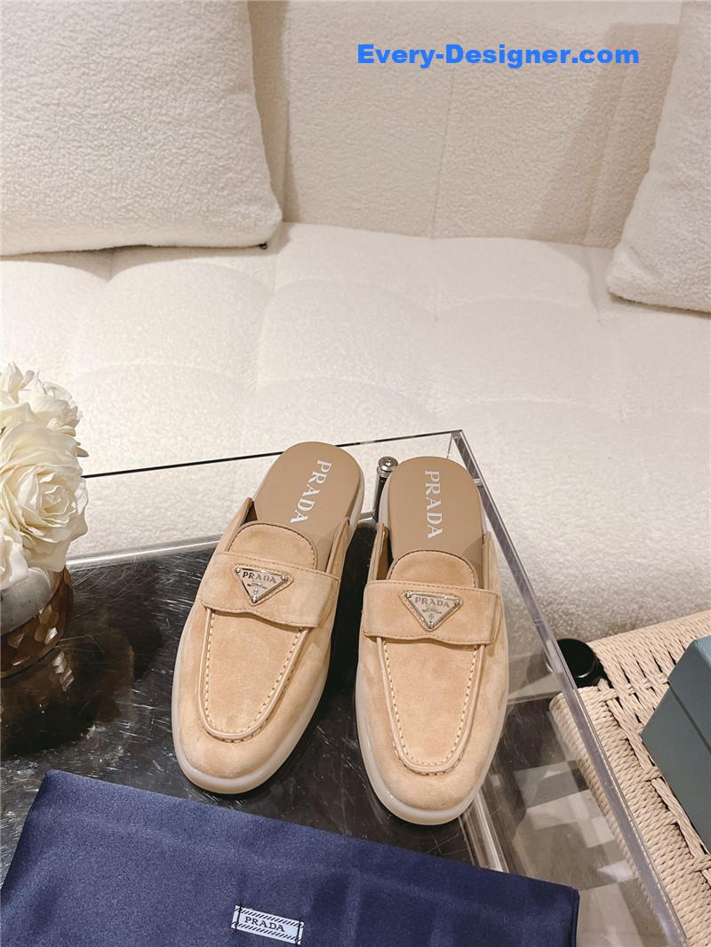 Prada Suede Sabots Mules
