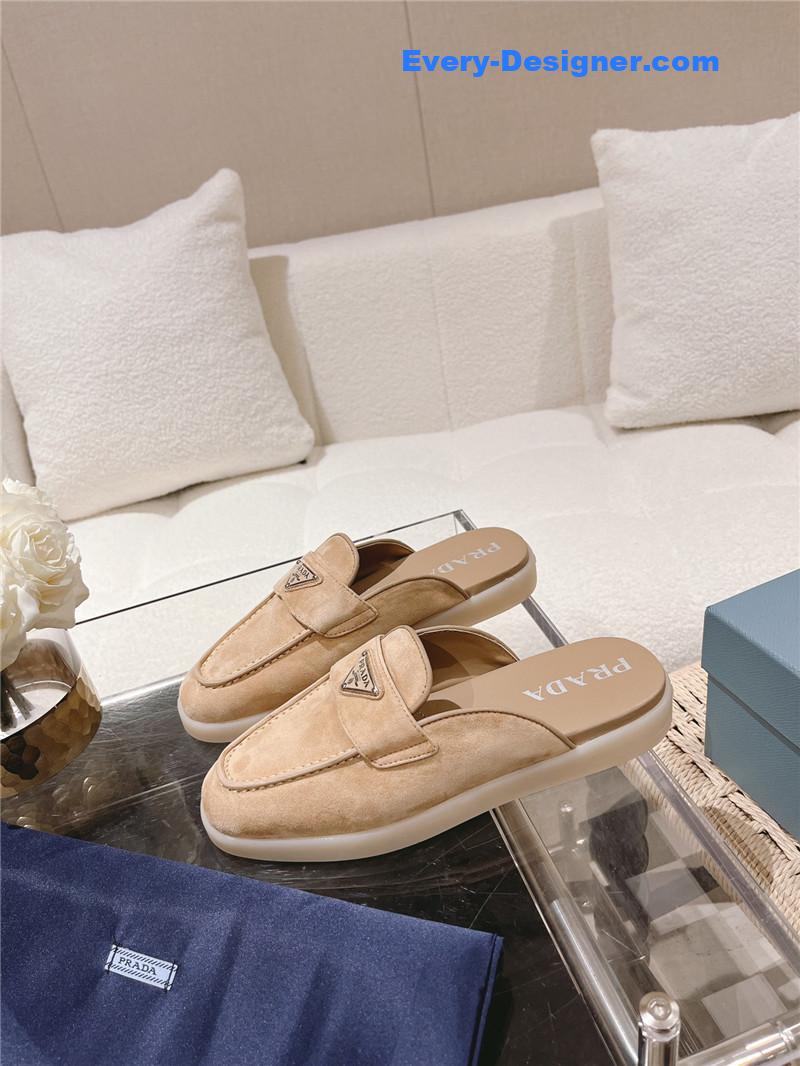 Prada Suede Sabots Mules