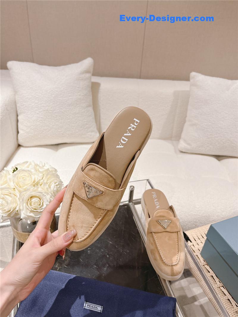 Prada Suede Sabots Mules