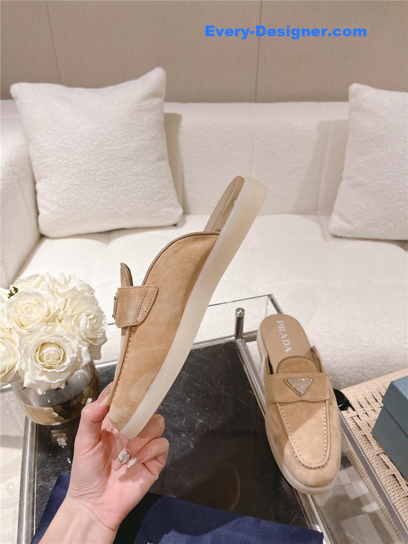 Prada Suede Sabots Mules