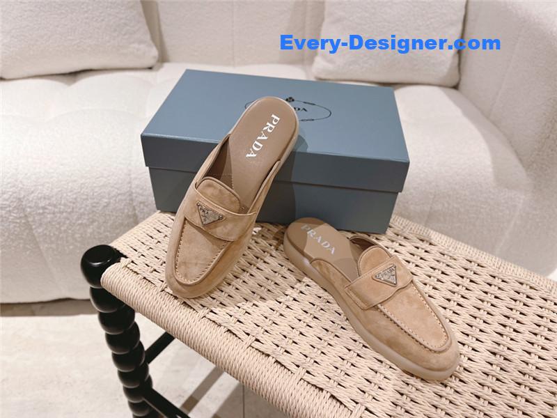 Prada Suede Sabots Mules