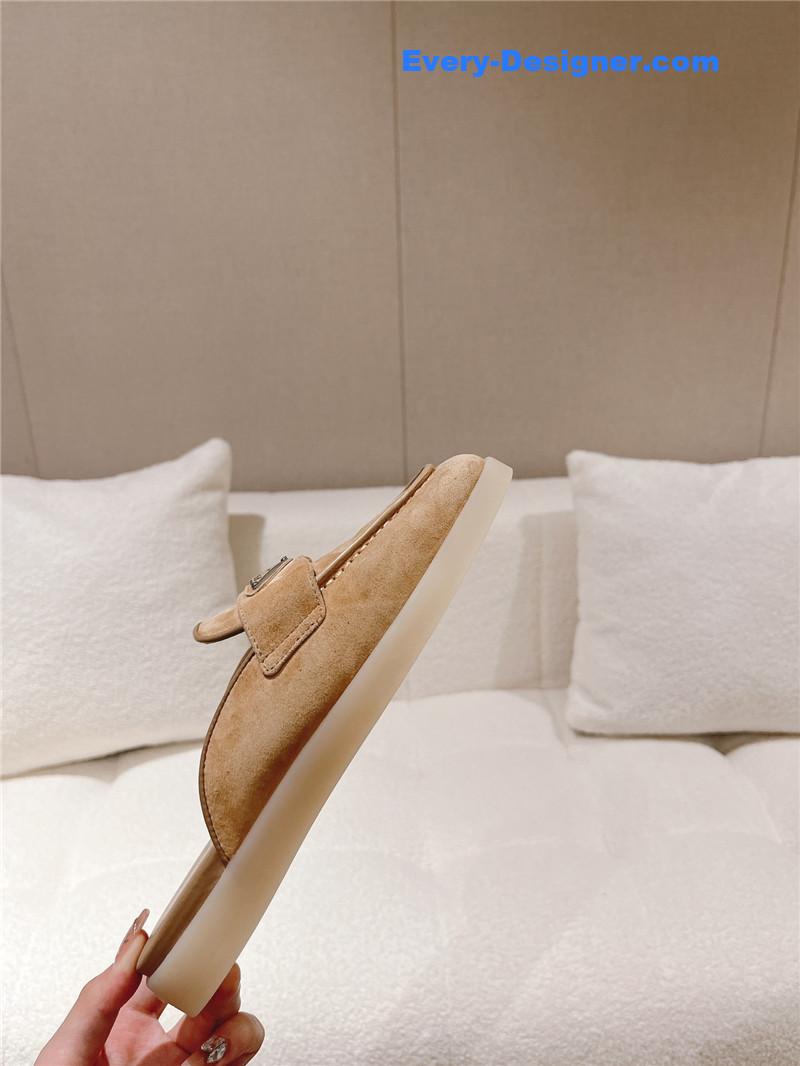 Prada Suede Sabots Mules