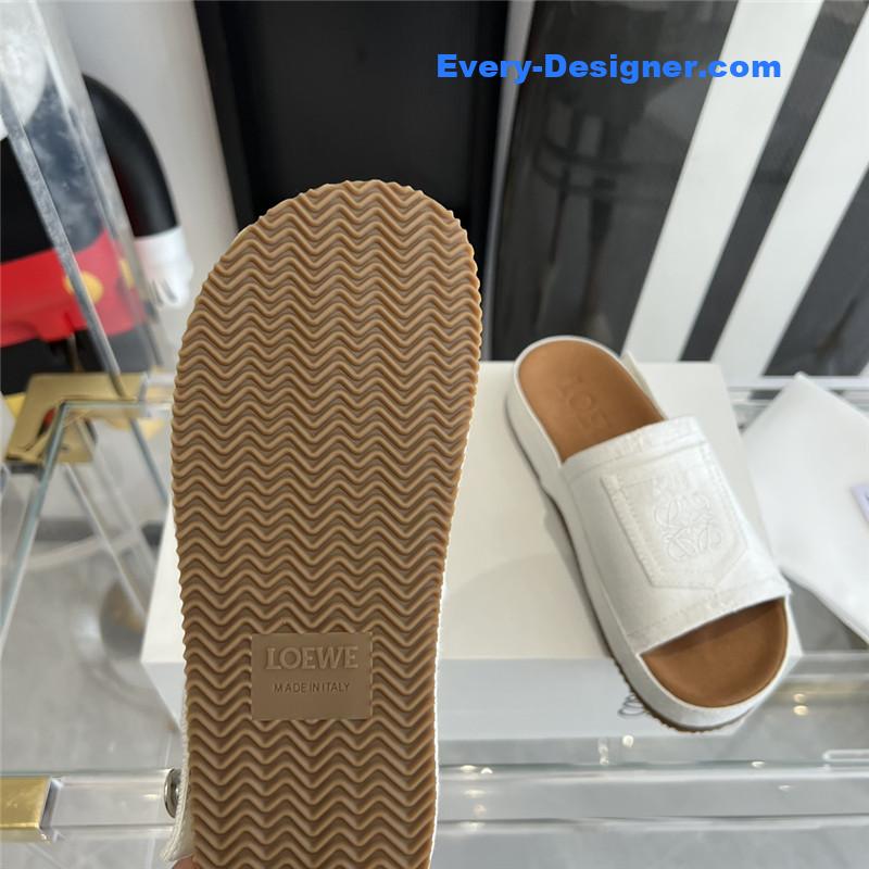 L0ew* denim slippers