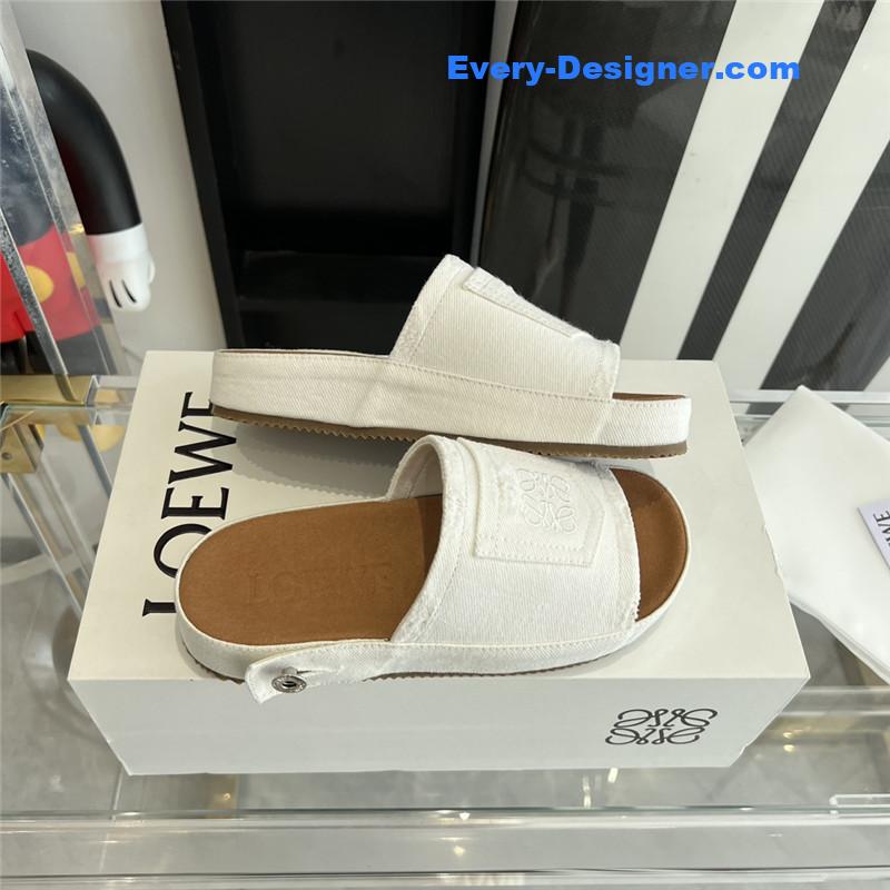 L0ew* denim slippers