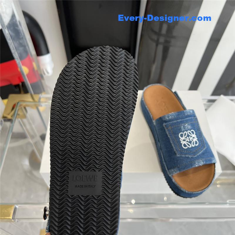 L0ew* denim slippers
