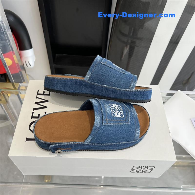 L0ew* denim slippers