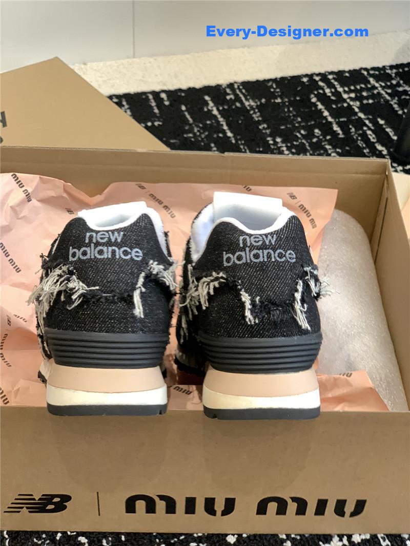 M1um1u retro rough grain upper stitching casual shoes