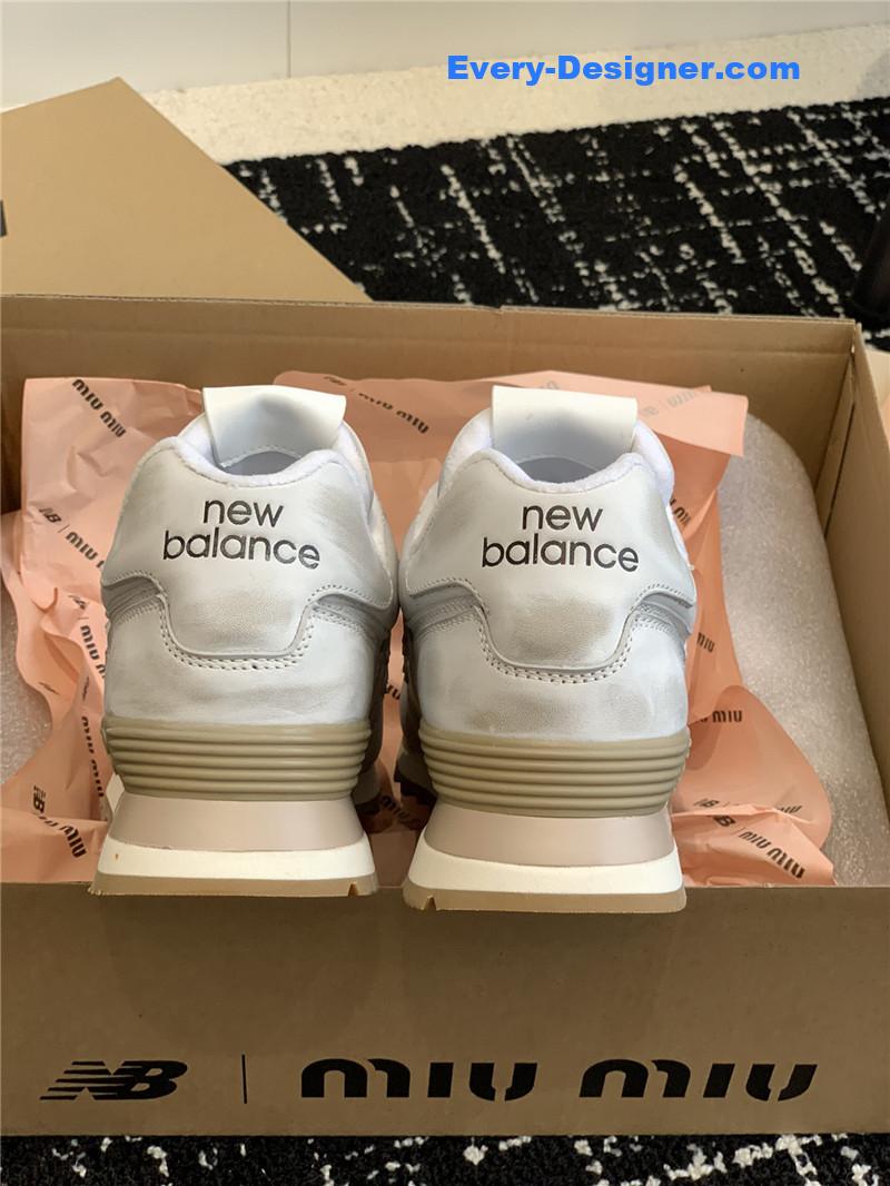 M1um1u retro rough grain upper stitching casual shoes