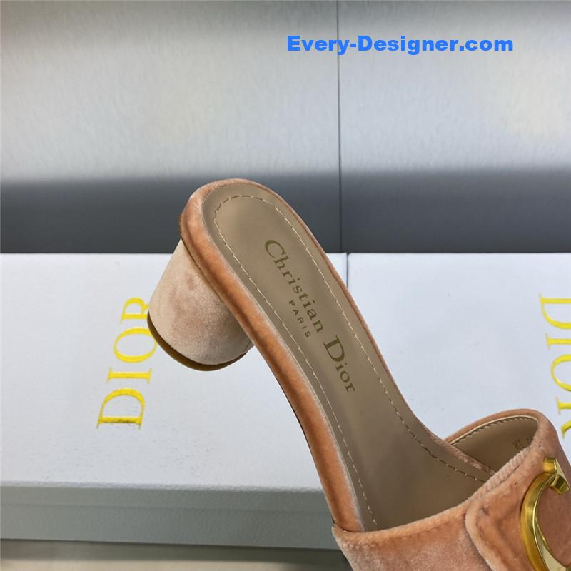 D10r cd letter logo metal buckle flat color block sandals