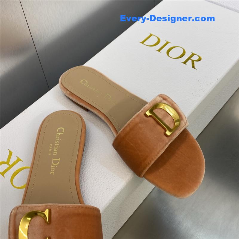 D10r cd letter logo metal buckle flat color block sandals