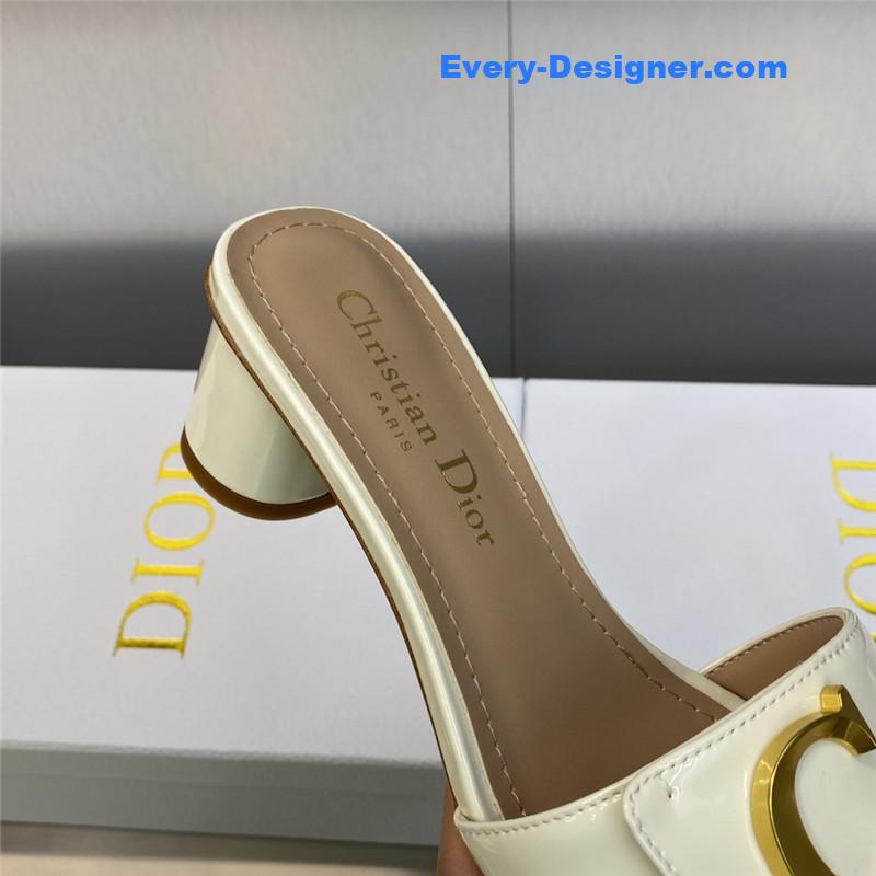 D10r cd letter logo metal buckle flat color block sandals