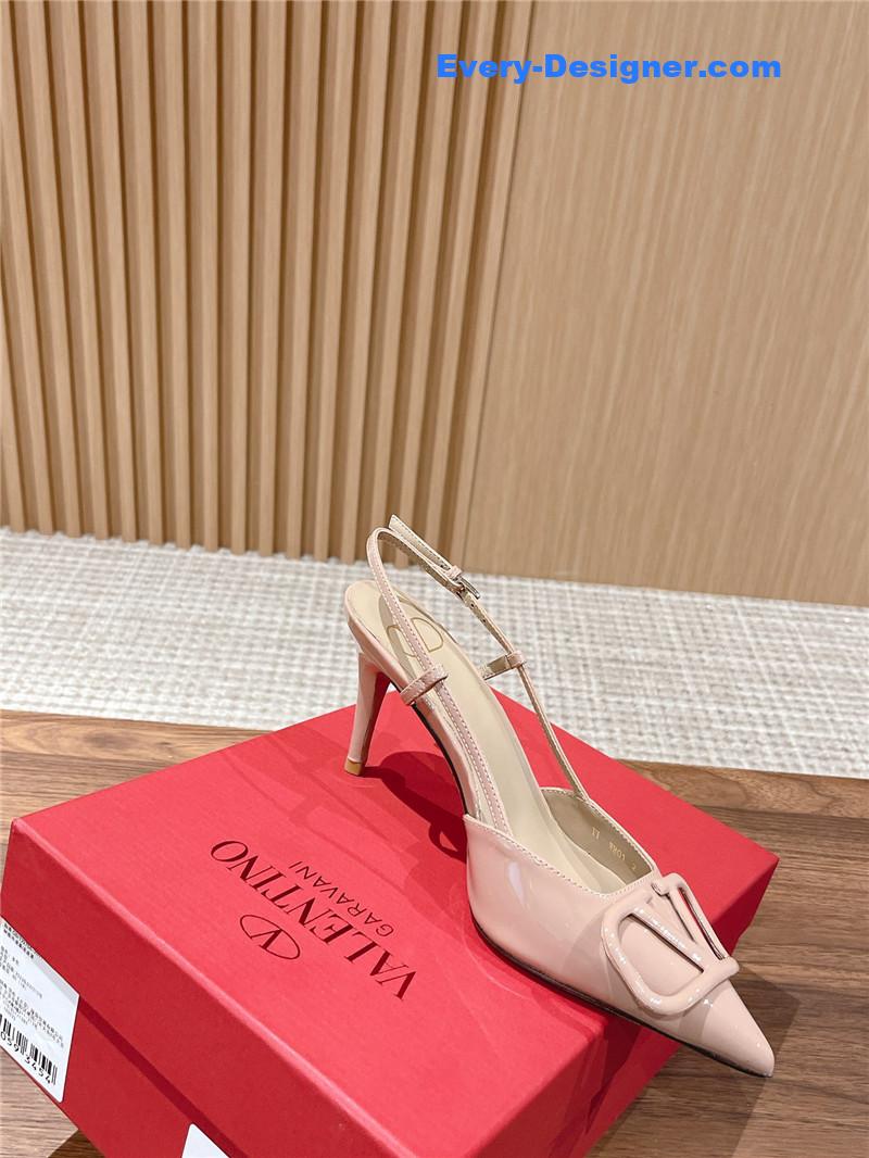 Va1e*ntin0 v buckle kitten heel sandals