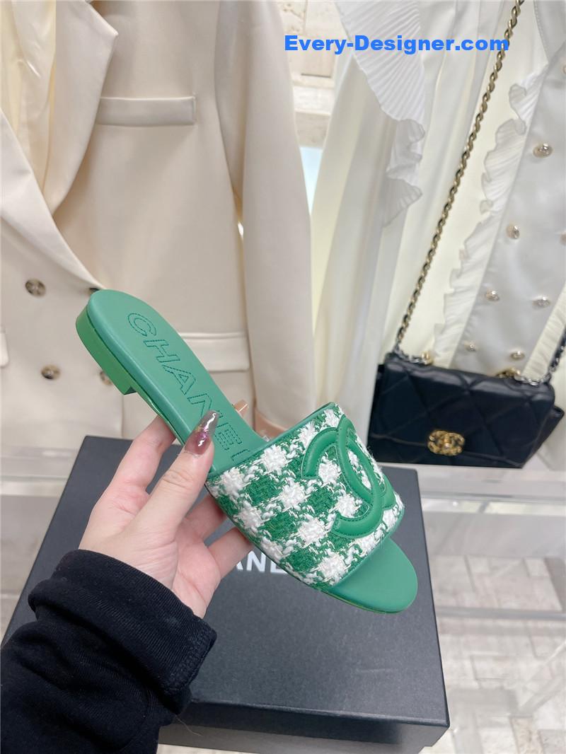 CC pure handmade lozenge car line slippers