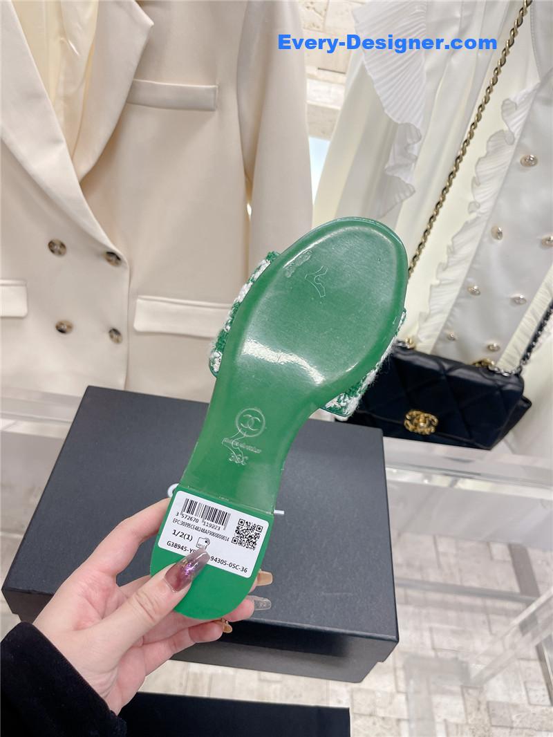 CC pure handmade lozenge car line slippers