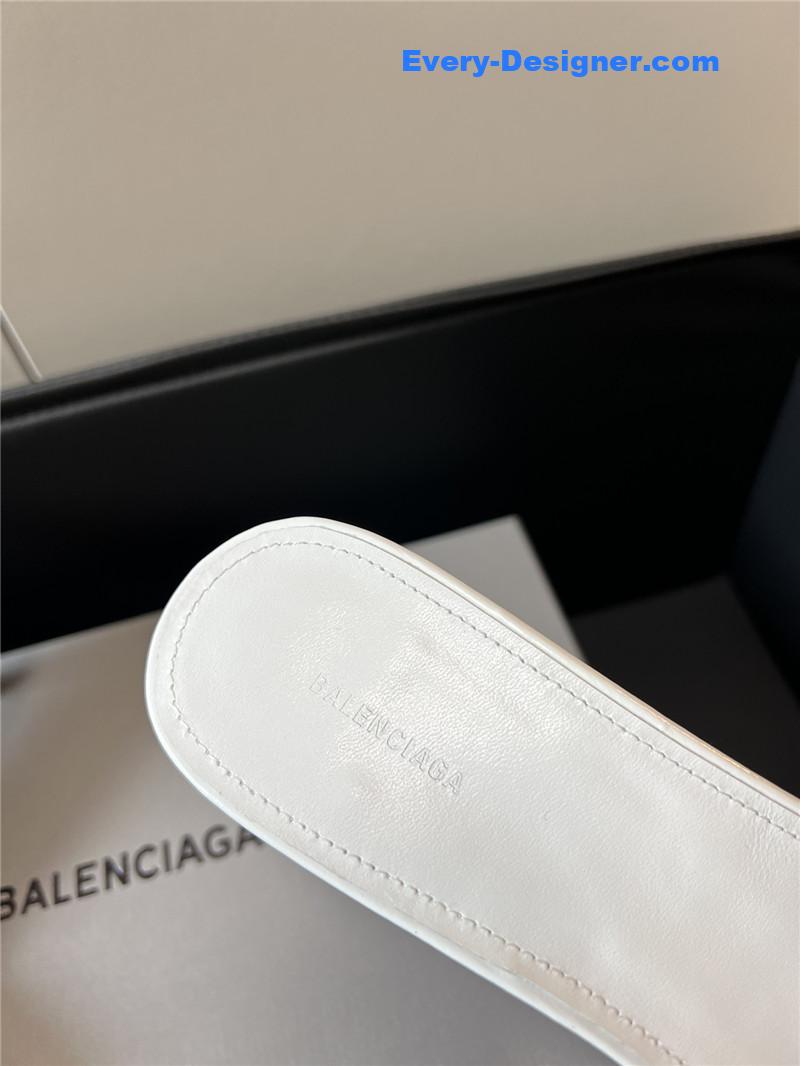 Ba1en*iaga silver stud buckle spice slippers