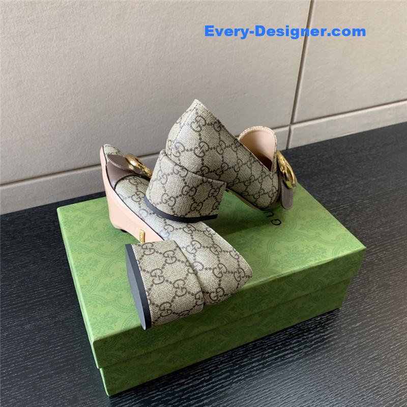 Gvc*1 retro fashion round interlocking double g logo shoes