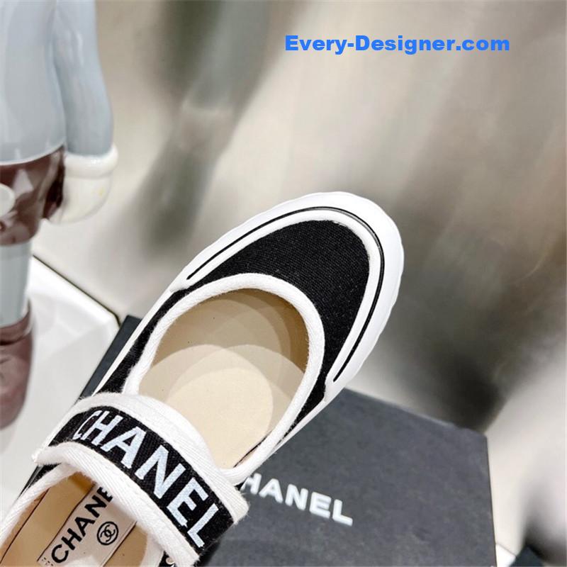 CC second-hand Velcro platform canvas shoes