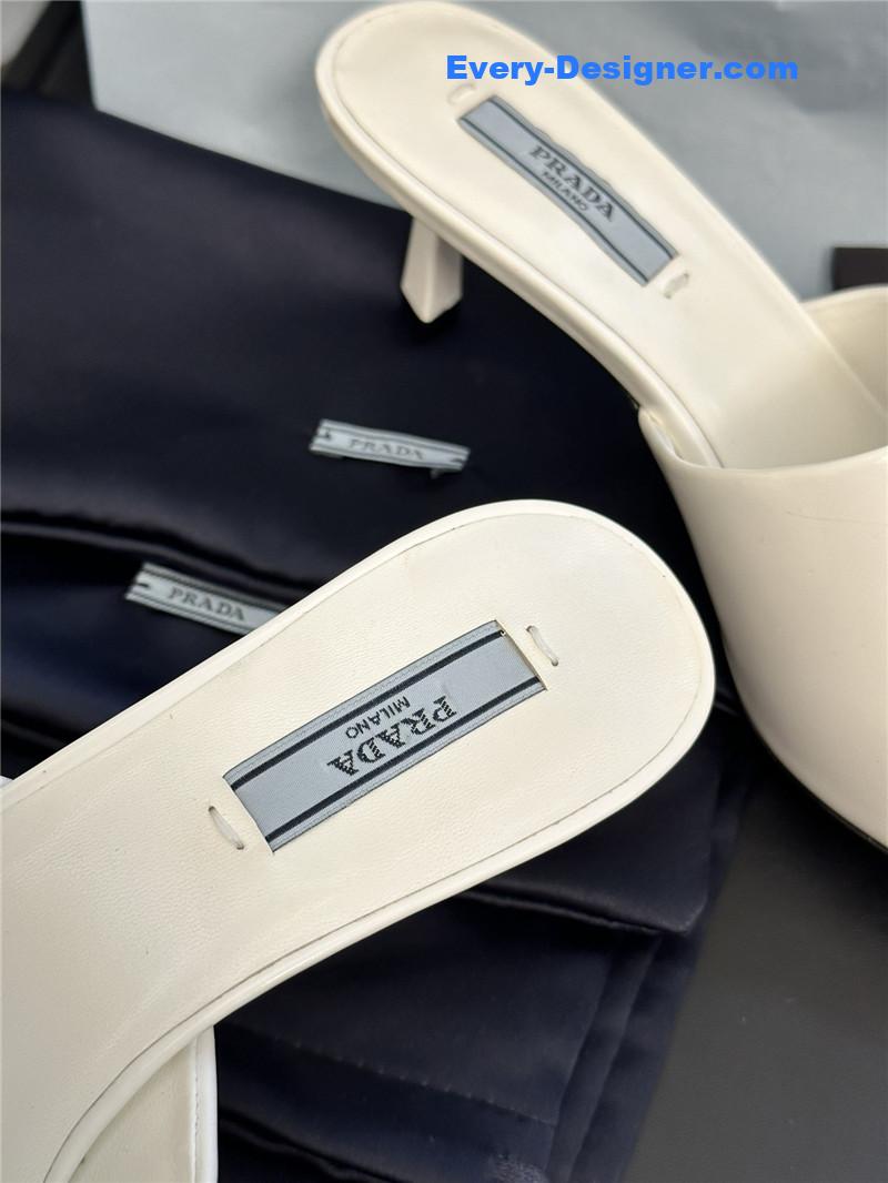 Pra*a satin floral high heel slides