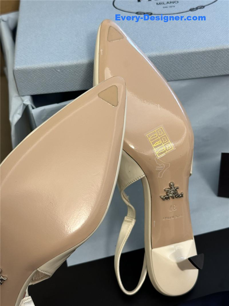 Pra*a paneled satin bow pumps