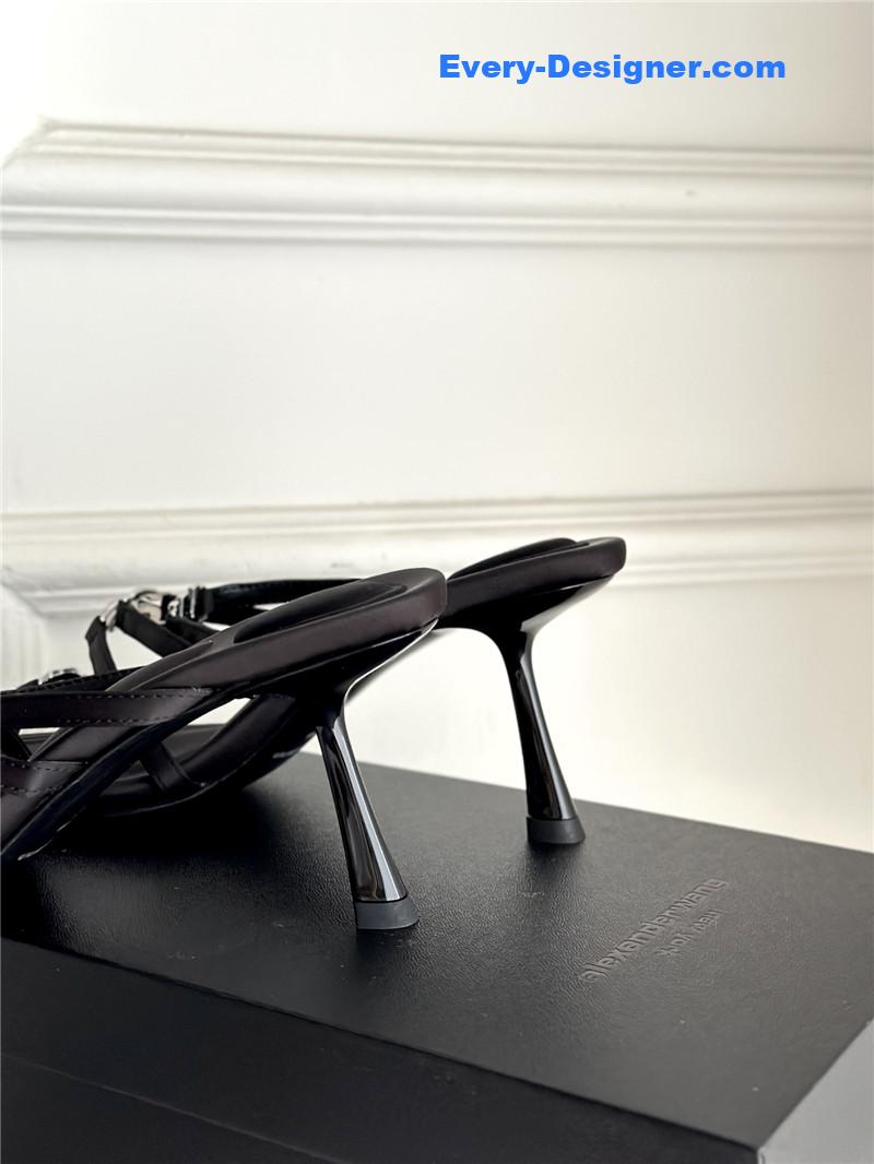 A1exa*der wang rhinestone letter high heel slippers