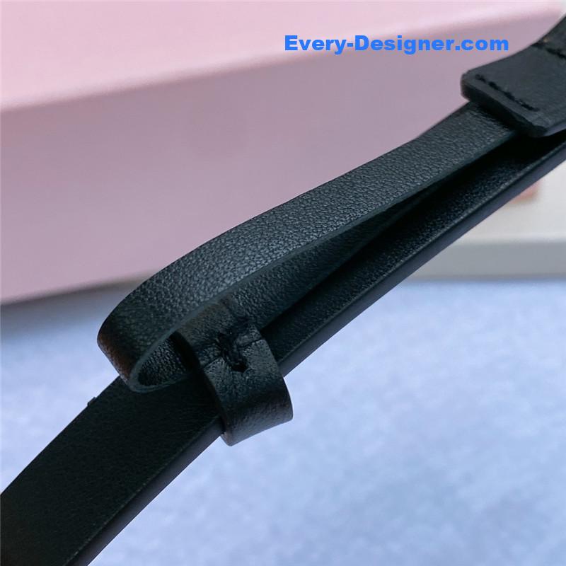 M1um1u metal perforated micro-logo leather belt