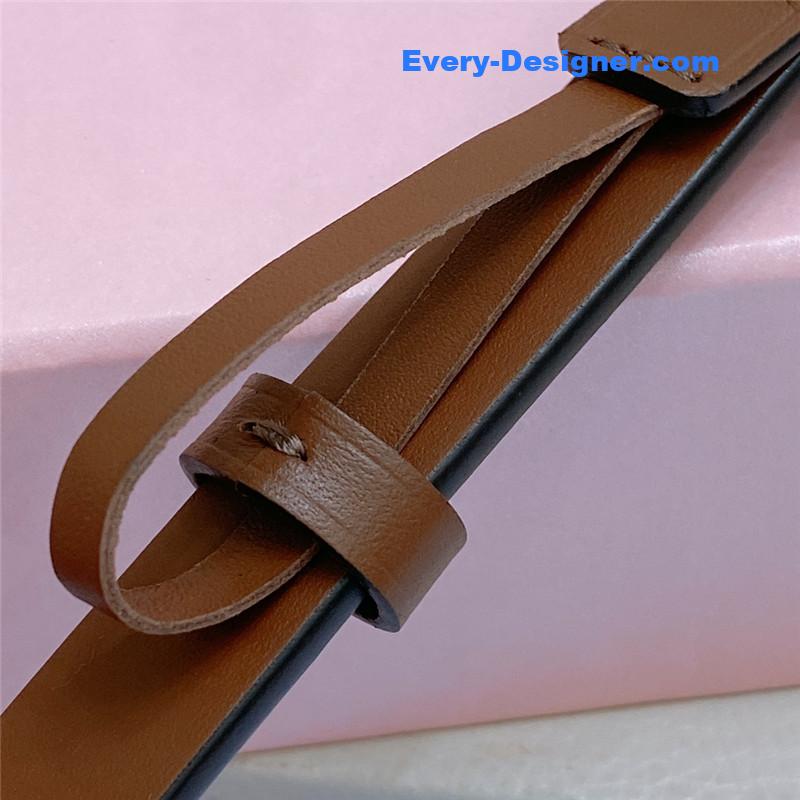 M1um1u metal perforated micro-logo leather belt