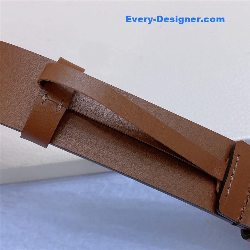 M1um1u metal perforated micro-logo leather belt