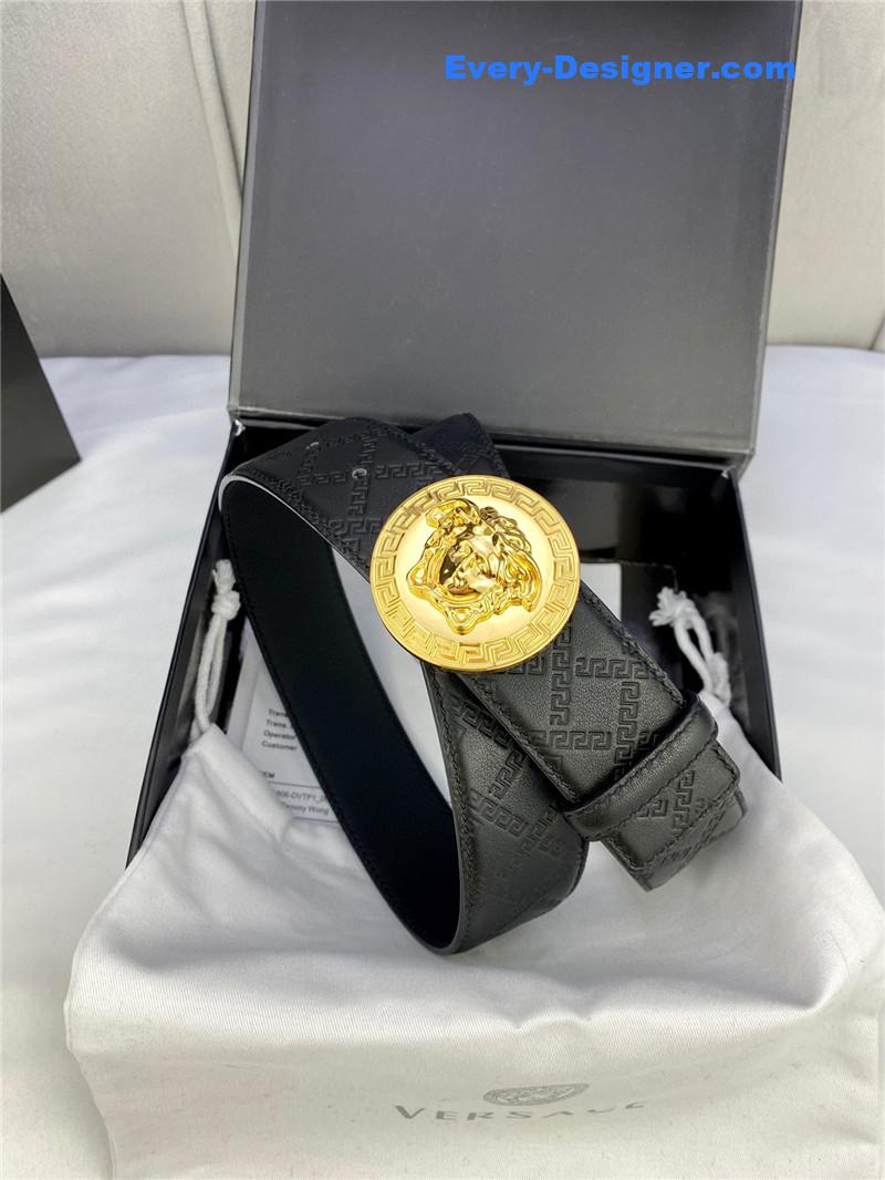 Versace belt in classic greek leather